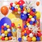 Red Yellow Blue Balloon Arch Kit, Colorful Balloon Garland with Red Blue Yellow Orange Latex Balloons